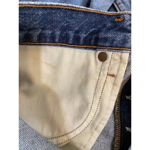 Agolde Parker Cut Off Denim Shorts Button Fly Raw Hem Size 29 EUC